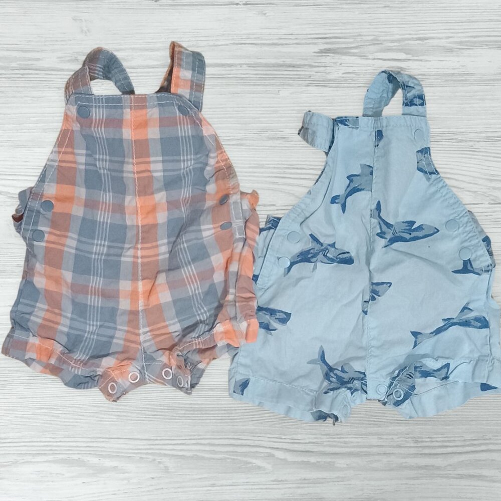 4/$15 Baby Short Overalls (2) Pair
